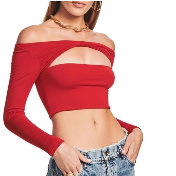 SER.O.YA.ELLIS SUPER SOFT TOP IN CHERRY RED NWT'S - Picture 3 of 7